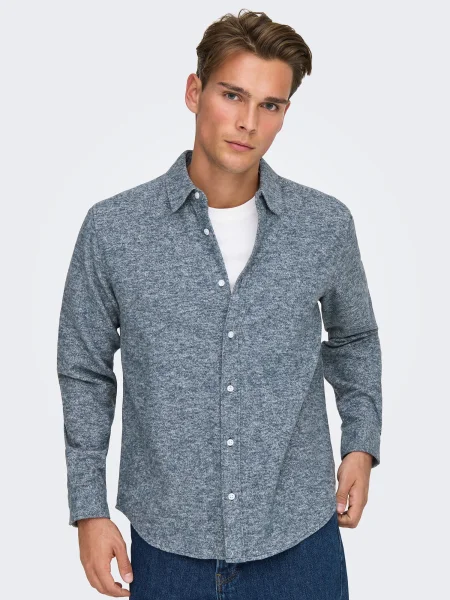 Only & Sons Cămașă amestec albastru