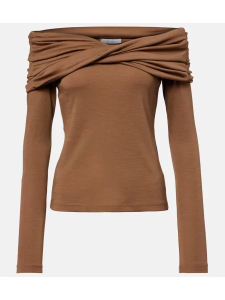 Top Max Mara de lână drapat maro