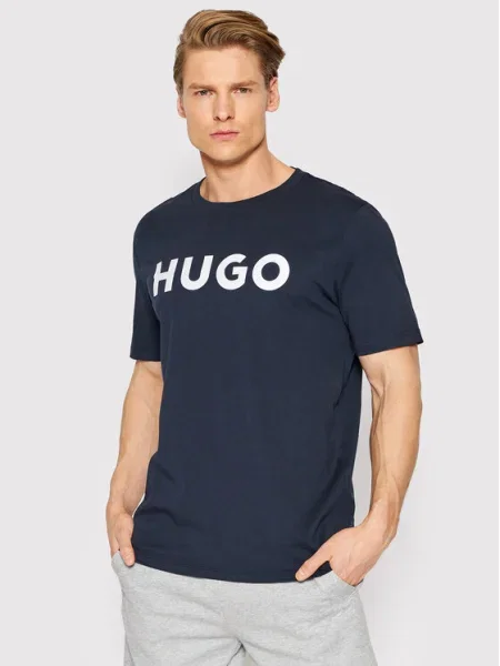 HUGO Póló Dulivio sötétkék / fehér kék