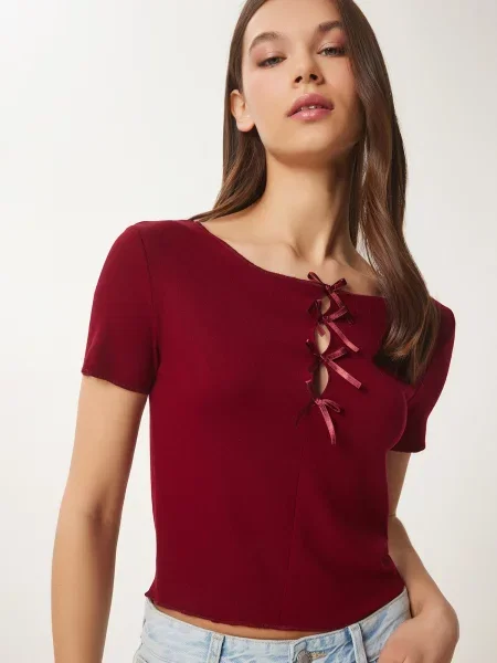 Happiness İstanbul Tricou burgundy roșu
