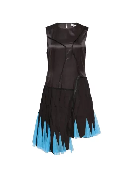 Rochie Caroline Hu din tul asimetrică negru
