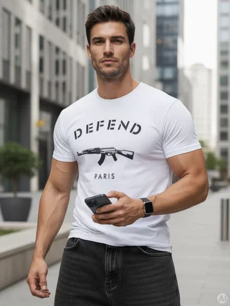 T-shirt z nadrukiem Dstreet biały