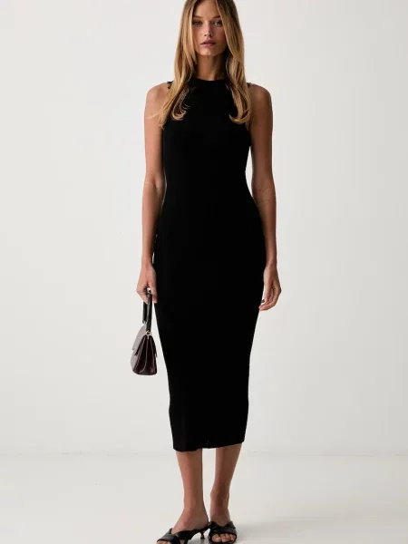 Twinset rochie cu vâscoză negru