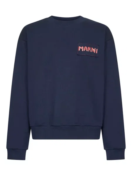 Pulover Marni cu broderie cu decolteu rotund albastru