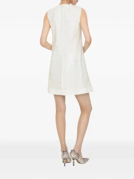 Rochie Burberry cu model paisley din dantelă alb