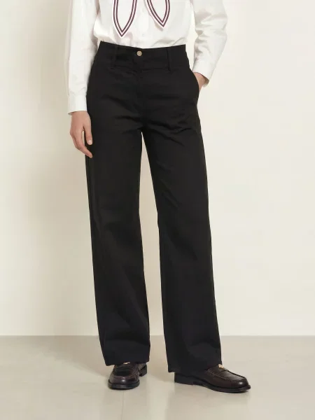 Claudie Pierlot Jeansy Wide Leg schwarz czarne