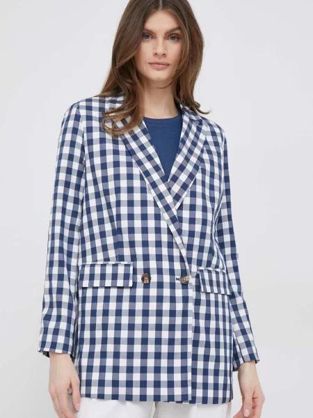 Сако Pepe Jeans Sandra с двуредно закопчаване с десен тъмносиньо