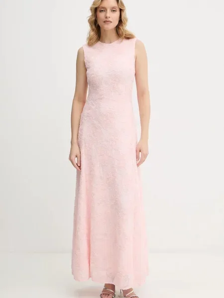 Rotate rochie maxi evazați roz