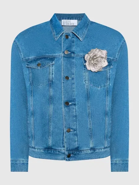 Джинсова куртка з брошкою Giuseppe Di Morabito Milano синя