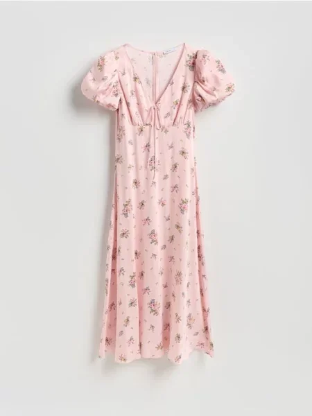 Reserved Rochie cu imprimeu floral roz-pastel roz
