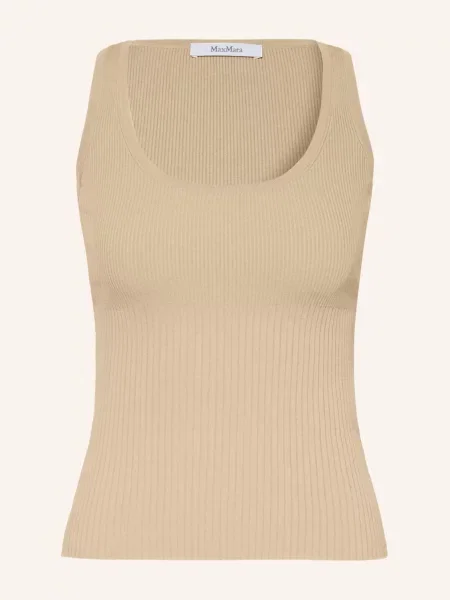 Dzianinowy top Max Mara beżowy