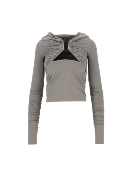 Top Rick Owens z dżerseju szary