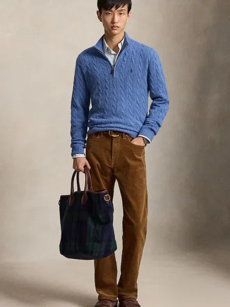 Polo Ralph Lauren sweter wełniany niebieski