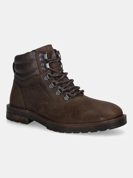 Tommy Hilfiger Παπούτσια nubuck CLEATED HILFIGER WRM HOOK BOOT καφέ