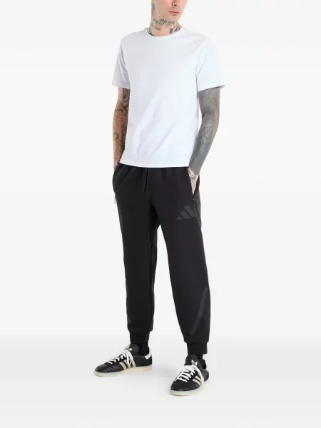 Lung hanorac Adidas cu dungi cu imagine negru