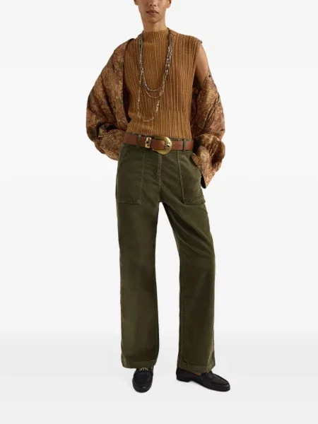 Pantaloni Momoni de catifea verde