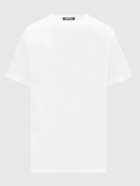 Футболка з вишивкою емблеми Bertolo Cashmere біла