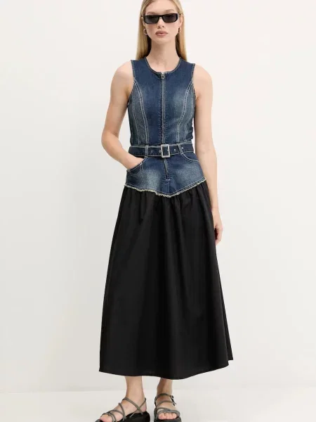 Костюм рокля Desigual поплин синьо