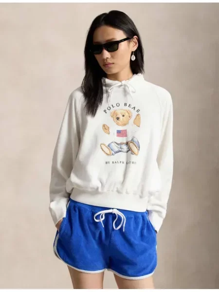 POLO RALPH LAUREN Hanorac | frotir alb