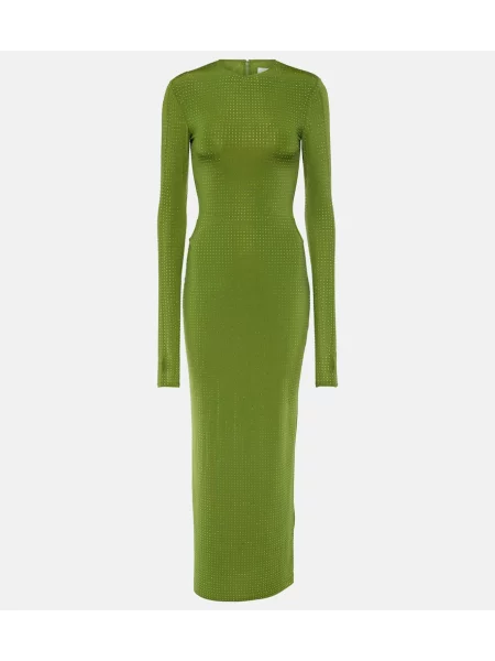 Rochie maxi Alex Perry din jerseu de cristal de costum verde