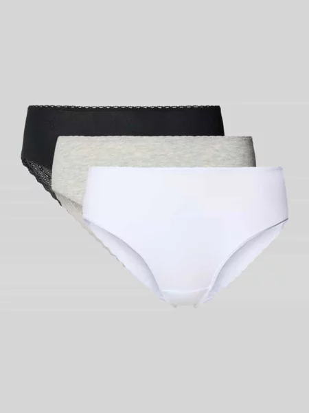 Figi w zestawie 3 szt. z koronką Schiesser białe