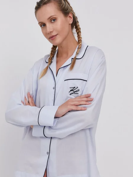 Karl Lagerfeld Pyžamová košile modrá