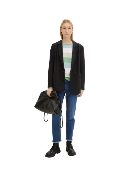 TOM TAILOR Pulover crem / albastru / verde