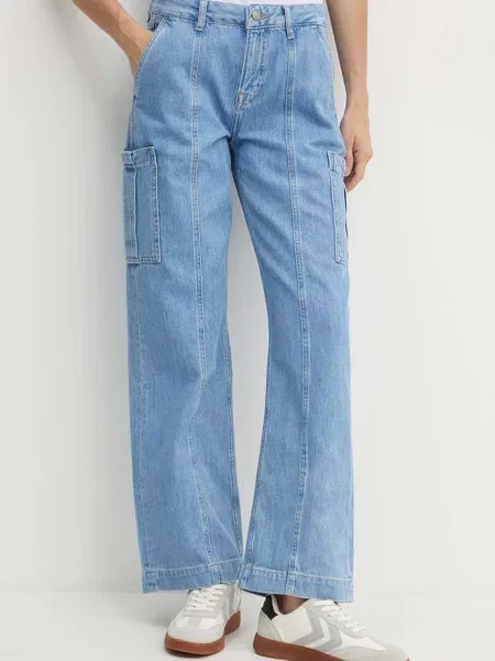 Džíny Pepe Jeans LOOSE ST JEANS HW WORKER high waist modré
