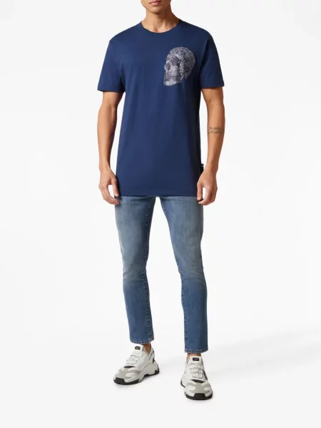 Raštuotas marškinėliai Philipp Plein mėlyna