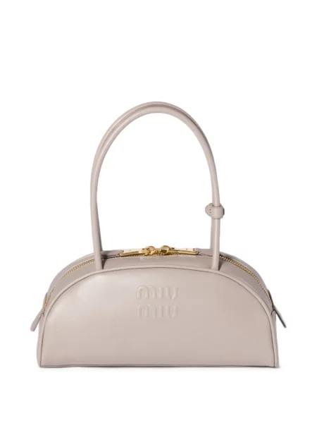 Geanta de piele Miu Miu din piele gri