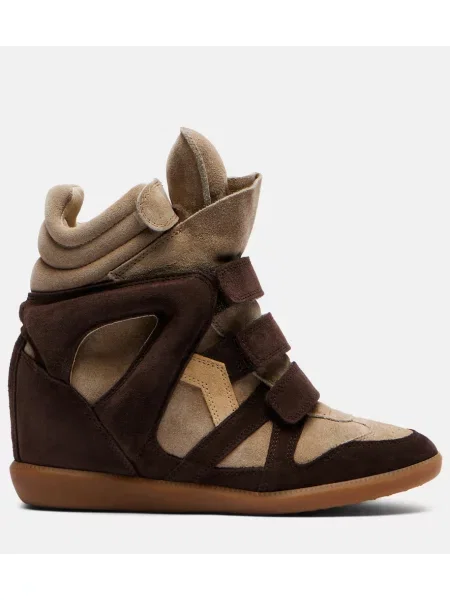 Szarvasbőr éksarkú sneaker Isabel Marant bézs