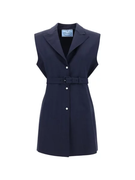 Vestă Prada cu un singur rând de nasturi albastru