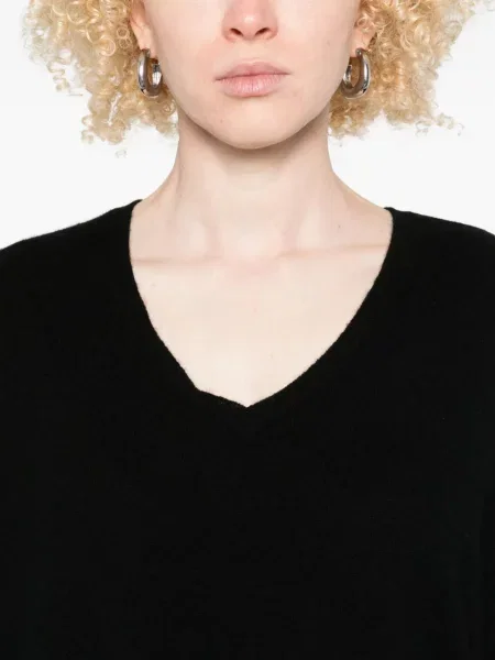 Pulover Gotha cu decolteu în V negru