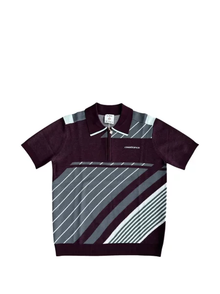 Tricou polo Casablanca cu dungi roșu
