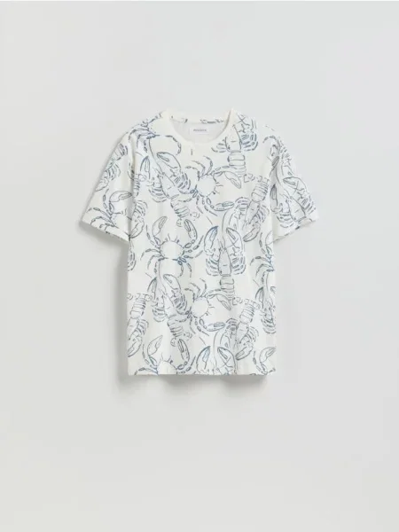 Reserved Tricou regular fit crem