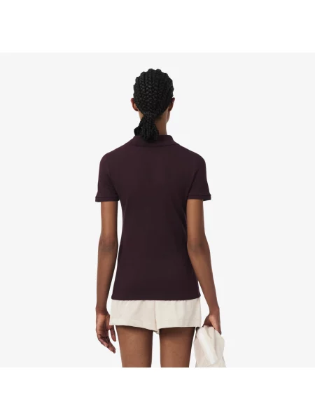 Lacoste Koszulka Polo Slim Fit Z Elastycznego Piqué Bordowa