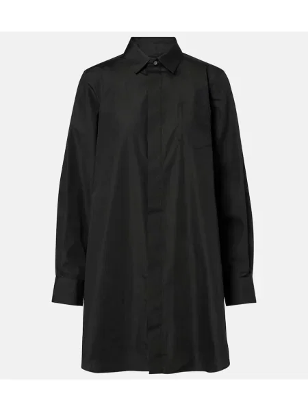 Rochie tip cămașă Sacai din poplin de costum negru