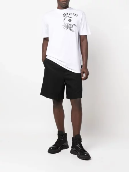Raštuotas marškinėliai Philipp Plein balta