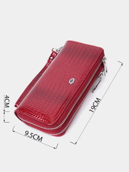 Кожаный клатч St Leather Accessories красный