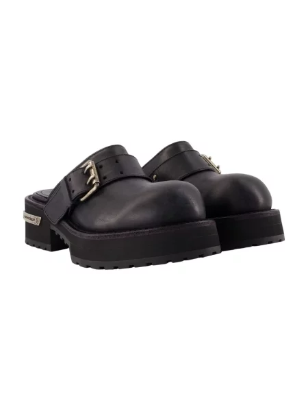 Klapki mules Balenciaga skórzane czarne