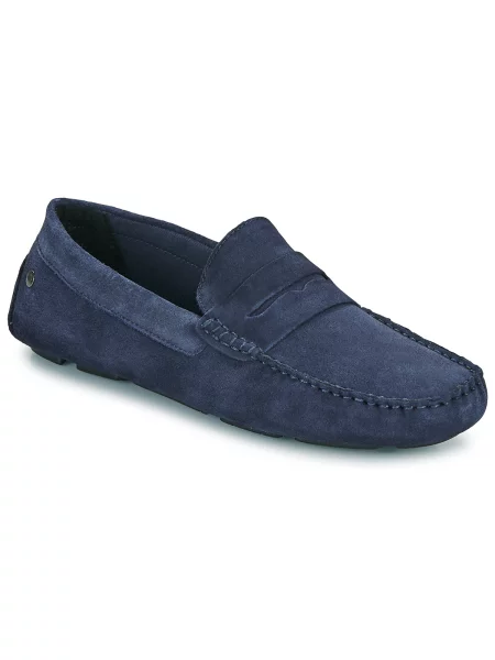 Loaferice Jack&jones od brušene kože tamnoplava