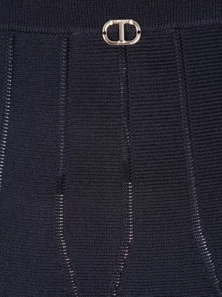 Fustă midi Twinset tricotate până la genunchi negru