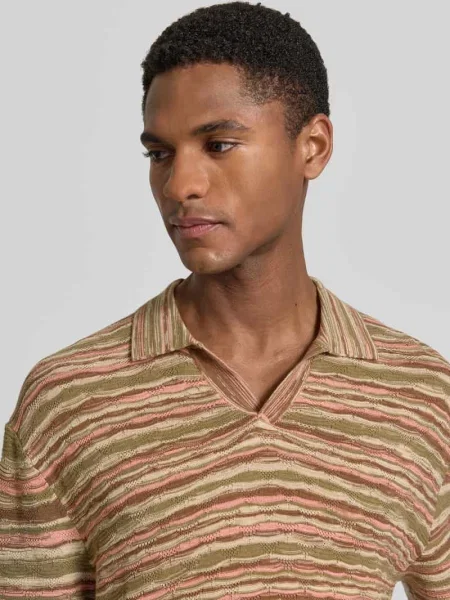 Koszulka polo o kroju relaxed fit z czystej bawełny model Muse' Selected Homme oliwkowa
