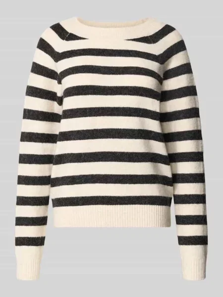 Sweter z dzianiny o kroju regular fit z raglanowymi rękawami model ‘DOFFY’ Vero Moda czarny