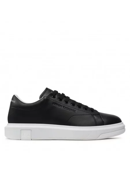 Armani Exchange Buty Mężczyzna 41 EU Skóra Sneakersy skórzane Action czarny
