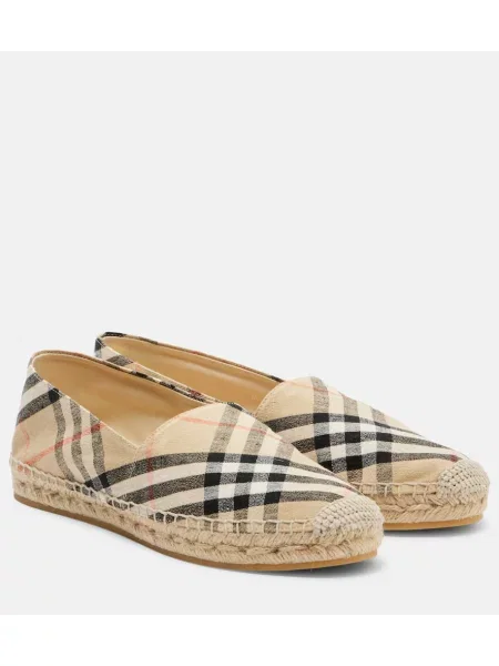 Kockované espadrilky Burberry béžová