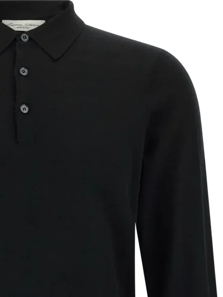 Lung tricou polo Lazare Studio negru