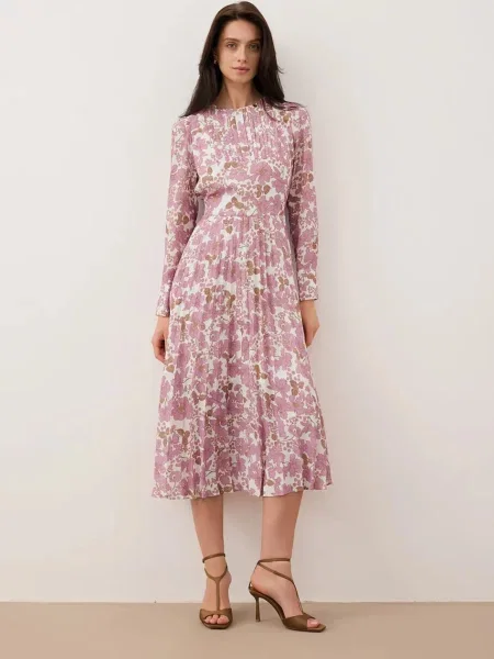 Bizuu sukienka NYLA midi rozkloszowana NYLA różowy
