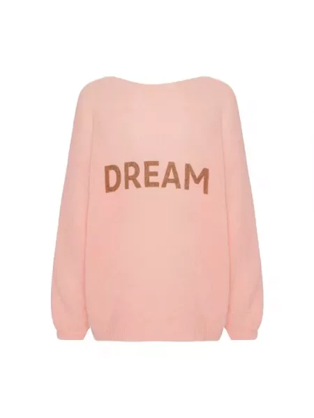 Sweter Americandreams wełniany pomarańczowy