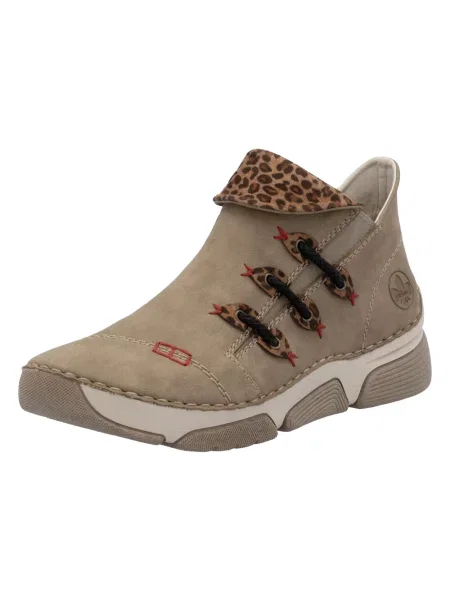 Buty do kostki Rieker skórzane beżowe